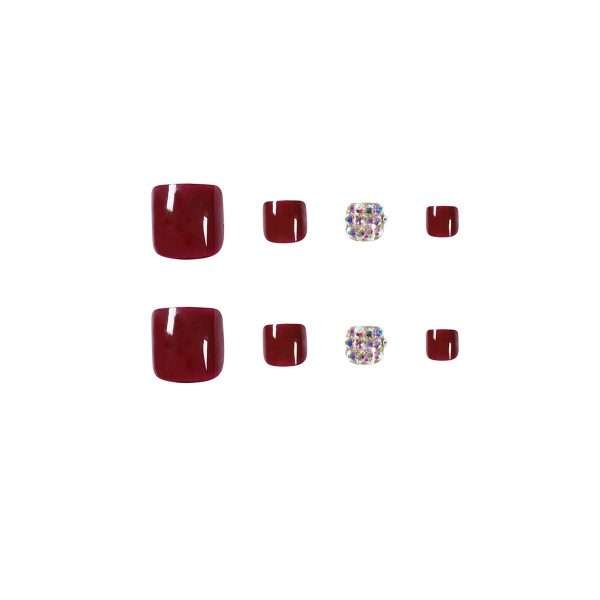 O1CN01EgoAUF2NGHbGKXJcn_!!4234819935-0-cib JP1179 Breathable Toe Press-Ons: Hypoallergenic & Baby-Safe! 👶🌿 cherry red diamond summer press on toenails fake nails false nails press-ons