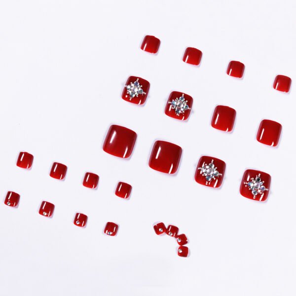 O1CN01LX9ohN2NGHafexSyd_!!4234819935-0-cib JP1057 Flip-Flop Flawless: 2025’s Hottest Toe Trend! 🌞👣press on toenails wine red rhinestone fake toenails false toenails press-ons