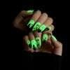 JP1264 French Salon-Grade Halloween Press-Ons: Glow Green/Black Edge Designs | Reusable & 50% Cheaper vs. Salons! 💚🖤👻