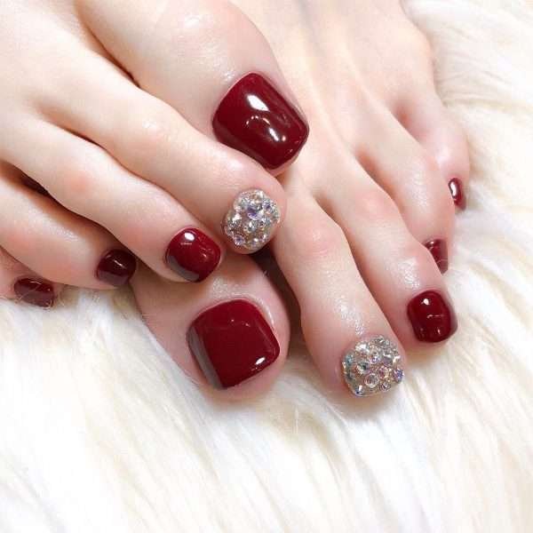 O1CN01heepxL2NGHbHqOGAp_!!4234819935-0-cib JP1179 Breathable Toe Press-Ons: Hypoallergenic & Baby-Safe! 👶🌿 cherry red diamond summer press on toenails fake nails false nails press-ons