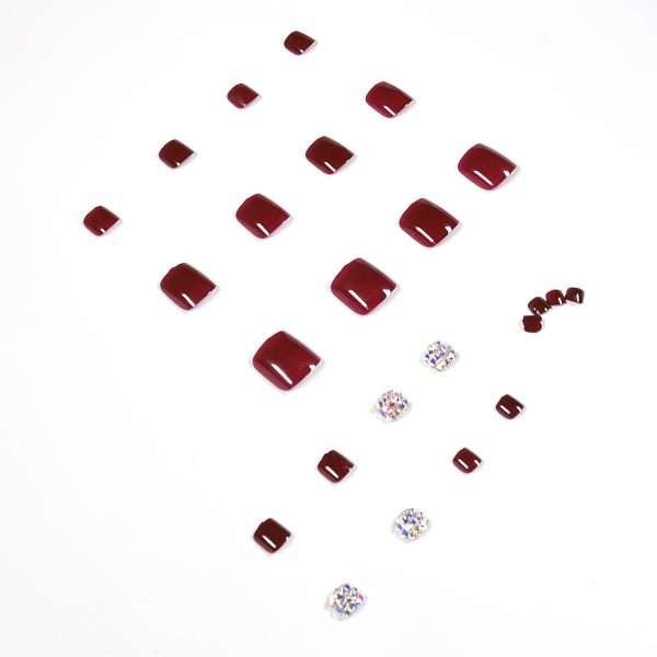 O1CN01y2PH002NGHbJN3QOd_!!4234819935-0-cib JP1179 Breathable Toe Press-Ons: Hypoallergenic & Baby-Safe! 👶🌿 cherry red diamond summer press on toenails fake nails false nails press-ons