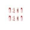JP1888 Non-Slip Medium Nails: Survives Deadlifts & Spin Classes! 🏋️♀️🚴♀️  Christmas tree star snow flower simplicity red side reusable press on nails fake nails false nails press-ons beauty