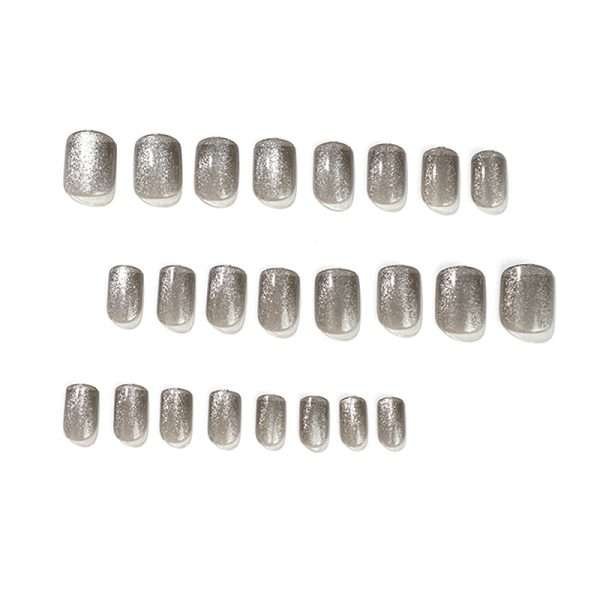 O1CN014pXHW72NGHgp4F2P3_!!4234819935-0-cib JP1980 Wedding Guest Cat Eye Press-Ons: Photo-Ready Shine, 3-Day Chip-Free! 👰♀️📸 cat'eye light luxury silver glitter reusable press on nails fake nails press-ons nail salon beauty