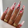 JP1759 Extra-Length French Tip Nails: Lightweight, No Glue & Office-to-Party Chic! 💼🌟  French long ballet black white lines love Valentine reusable press on nails fake nails press-ons nail salon beauty