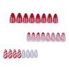 JP3454 Date Night Almond Nails: Salon-Quality Shine, 5-Minute Magic! 💍🌙  French candy stripe silver glitter Christmas reusable press on nails fake nails press-ons nail salon beauty