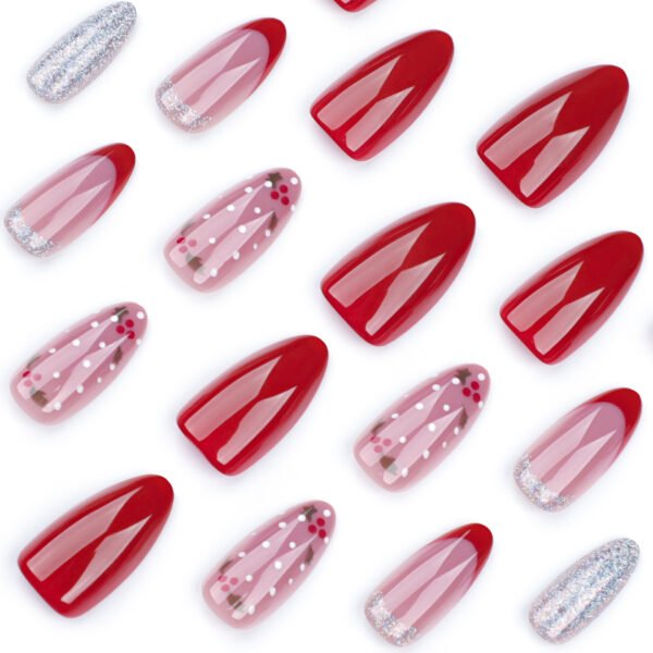 O1CN01TrUI0m2NGHtZ4NRGu_!!4234819935-0-cib JP3454 Date Night Almond Nails: Salon-Quality Shine, 5-Minute Magic! 💍🌙 French candy stripe silver glitter Christmas reusable press on nails fake nails press-ons nail salon beauty