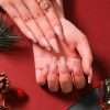 JP1898 Christmas gift silver snow glitter reusable press on nails fake nails press-ons nail salon beauty