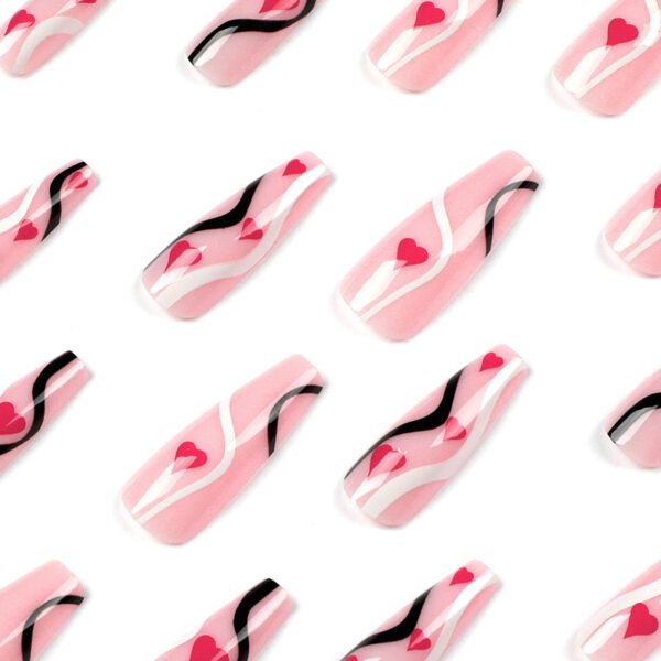 O1CN01Zf7JIj2NGHfpDshpC_!!4234819935-0-cib JP1759 Extra-Length French Tip Nails: Lightweight, No Glue & Office-to-Party Chic! 💼🌟 French long ballet black white lines love Valentine reusable press on nails fake nails press-ons nail salon beauty