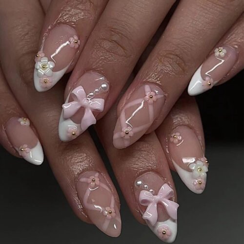 JP3378-🎀 Nouveau-Nougat Almonds: Balletcore's Belligerent Bow Therapy​​ (Vogue Paris: "Lingerie-Butter Rebels in Boardroom Sieges")