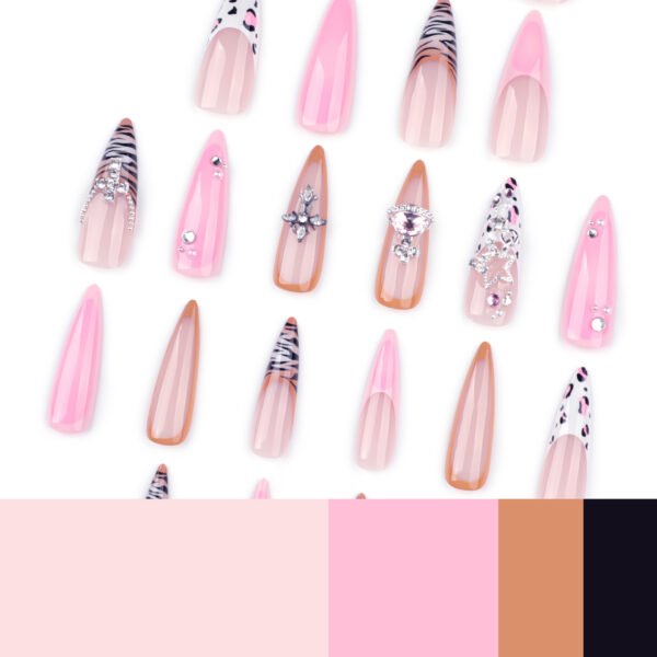 O1CN016Zq10Z2NGHy4ob5Vj_!!4234819935-0-cib JP3849-🖤 Leopard & Zebra French Stiletto Press-Ons w/ Star Chains | Unleash Your Wild Side.