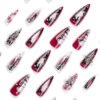 JP2804-Unholy Stiletto Press Ons: 3D Gothic Cross + Burnished Silver Chrome​​ ✦ Make Salons Weep Blood!