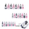 JP3525-Quantum Chrome Press Ons: Nebula Smoke ✦ 3D Liquid Metal Tips​​ ✨ Vanquish Salons!