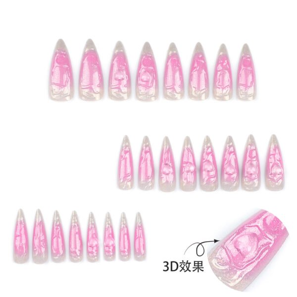 O1CN017ddE9t2NGHrlhurYU_!!4234819935-0-cib JP2954-Irresistible 3D Pink French Stiletto Press-Ons with Hearts | Salon Glam in Minutes!