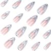 JP3326-⚙️ Quantum Chrome: Architectural French Almonds with Neural-Mapped 3D Forms​​ (Vogue Paris: "Robotic Precision Meets Haute Couture Rebellion")