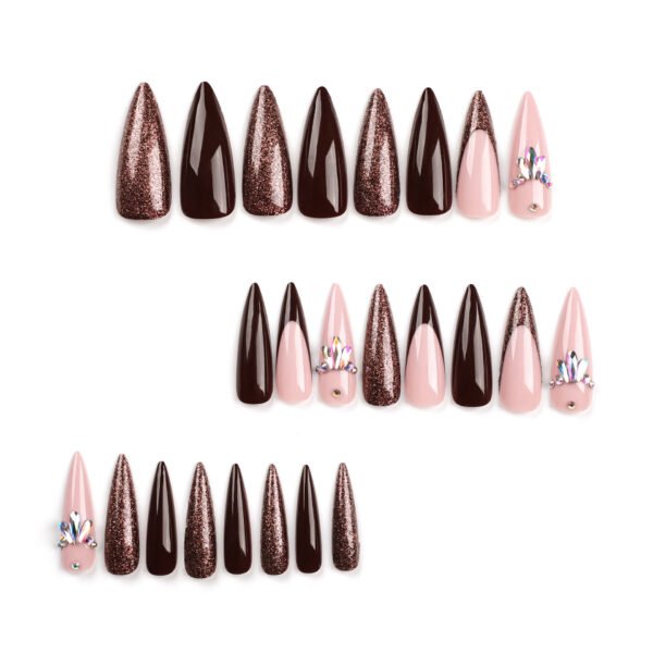 O1CN01AgSZ5K2NGHotA7dLI_!!4234819935-0-cib JP3114-❄️ Crystalline Empress Long Stiletto Press-Ons: Snow-Queen French Tips w/ Icefire Diamonds