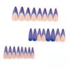 JP3510-🔥 Blue French Flame Stiletto Press-Ons | Salon-Level Drama, Zero Commitment!
