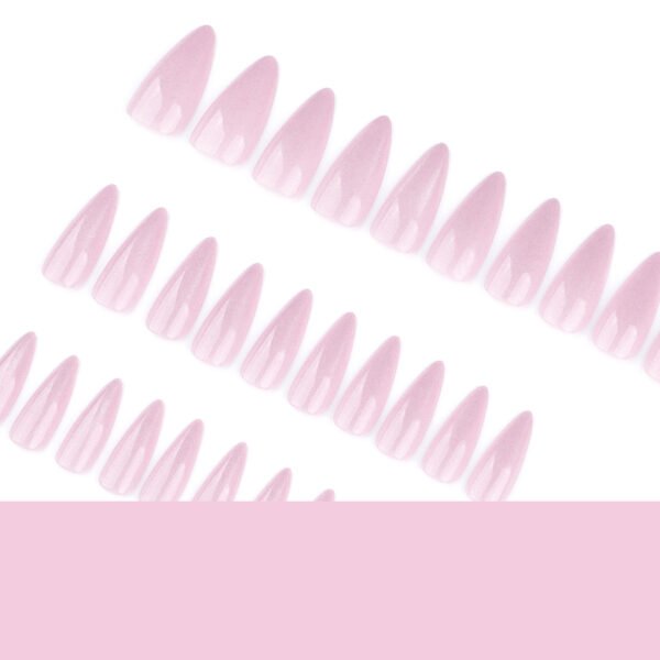 JP3588-💫 Pink Holo Cat-Eye Stiletto Press-Ons | Salon Magic Without the Madness.​