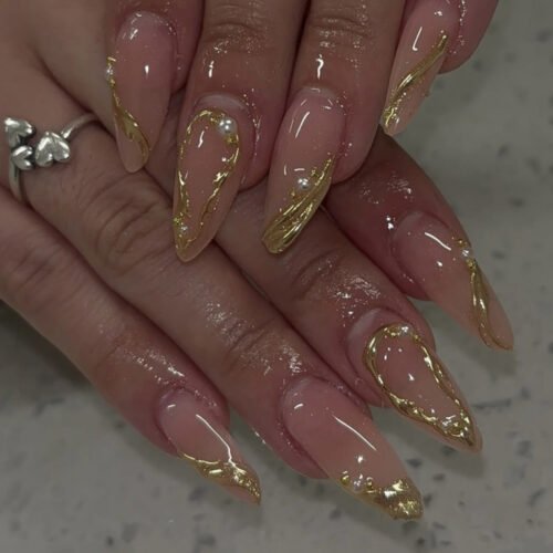 JP3873-🪙 Hand-Forged Gold Sovereignty: Asymmetric Aurum Almonds for the Power Connoisseur​​ (Financial Times: "Salon-Defying Bullion for the Silent Conquerors")