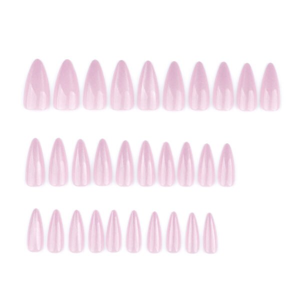 JP3588-💫 Pink Holo Cat-Eye Stiletto Press-Ons | Salon Magic Without the Madness.​
