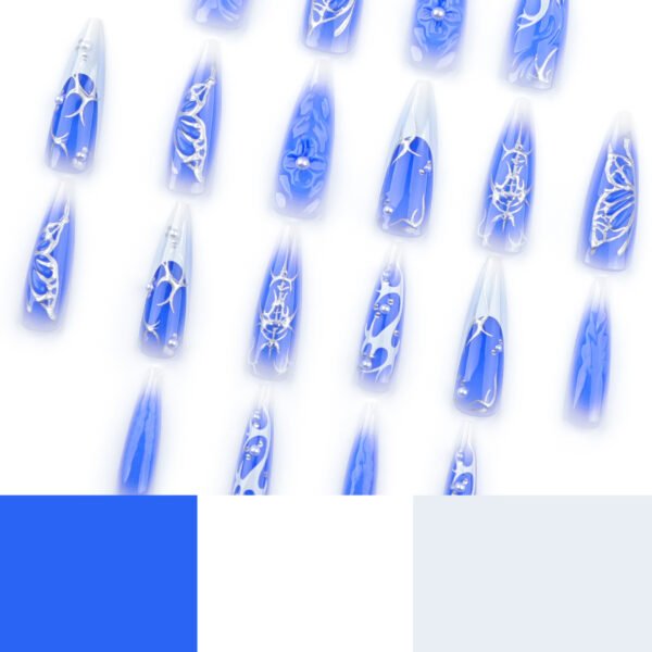 O1CN01Gep9lE2NGHurkP2Ei_!!4234819935-0-cib JP3511-🦋 Midnight Garden Stiletto Press-Ons: Where French Tips Dance with Silver Wings