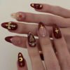 JP2791-✝️ Sanctified Steel: Surgical Gothic Almonds w/ Astral Flash Armor​​ (Vogue: "Cathedral Minimalism for the ER Inquisitor")