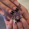 JP3571🐆 Kawaii Predator: Surgical Hello Kitty Almonds w/ Diamond Bow Artillery​​ (Vogue Business: "Haute Kawaii Armor for the Litigation Princess")