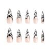 JP2820-⚫️⚪️ Graphic Stripe Stiletto Press-Ons: Rebel Elegance in 5 Minutes​