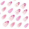 JP3848-💖 Cardiogram Glam: Surgical Pink Almonds w/ Diamond Heart Artillery​​ (Vogue Business: "Haute Hemodynamics for the Scalpel Socialite")