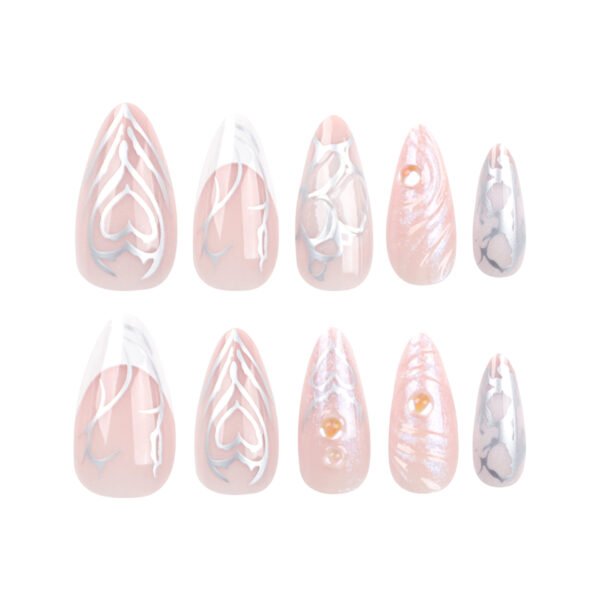 JP2786-Hydrodynamic Wave Almonds: Salon-Defying 3D French Tips​​ (Vogue UK: "The Haute Hydraulics Revolution")