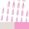 JP2954-​Irresistible 3D Pink French Stiletto Press-Ons with Hearts | Salon Glam in Minutes!​
