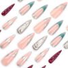 JP3523-💿 Y2K Chrome Punk Stiletto Press-Ons | Salon Futurism Without the Fumes.​