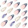 JP3389-🪙 Gilded Jurisprudence: Forensic Gold Ombré Almonds w/ Lizard-Scale Armor​​ (Financial Times: "Exoskeletal Elegance for the Silent Conquerors")