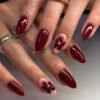 JP3695-❤️ Hematite Sovereignty: Surgical Scarlet Almonds w/ Hemorrhage-Resistant Florals​​ (Vogue Business: "ICU-Ready Haute Hematology for Power Syndicates")