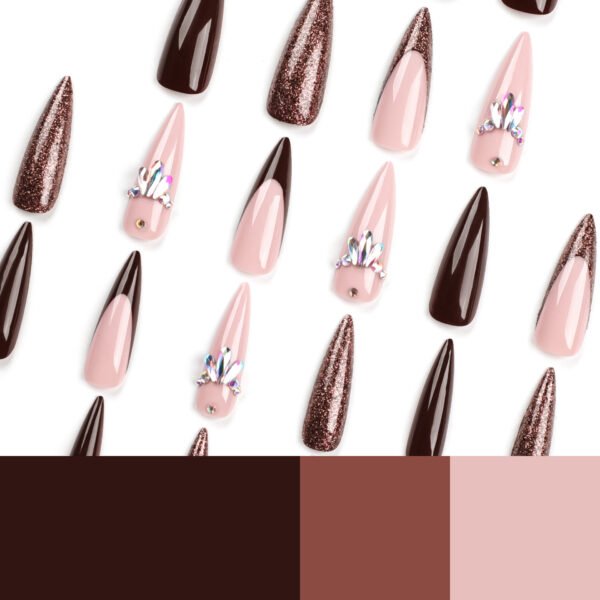 O1CN01SFJKY72NGHoyjLJEY_!!4234819935-0-cib JP3114-❄️ Crystalline Empress Long Stiletto Press-Ons: Snow-Queen French Tips w/ Icefire Diamonds