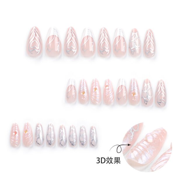 JP2786-Hydrodynamic Wave Almonds: Salon-Defying 3D French Tips​​ (Vogue UK: "The Haute Hydraulics Revolution")