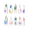 JP3476-​Nebula Flame Stiletto Press Ons: Psychedelic Ombré ✦ Quantum Chrome Fire​​ 🌌 Salons Can't Ignite This!