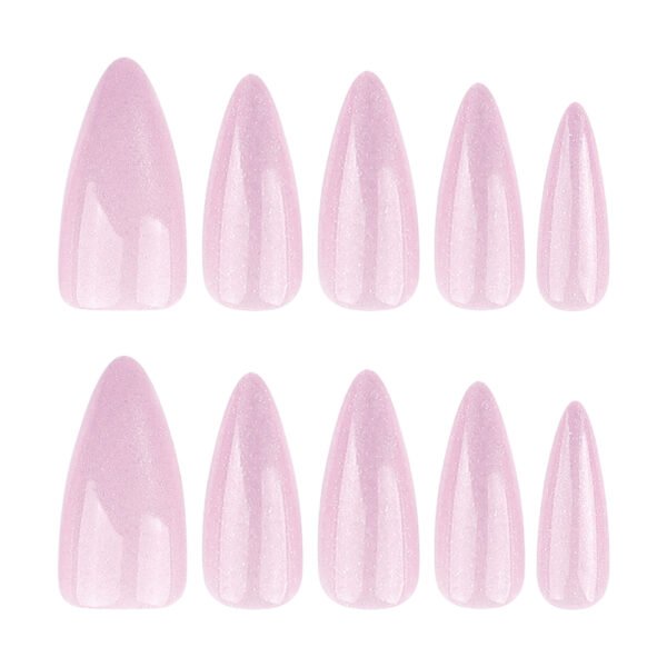 JP3588-💫 Pink Holo Cat-Eye Stiletto Press-Ons | Salon Magic Without the Madness.​
