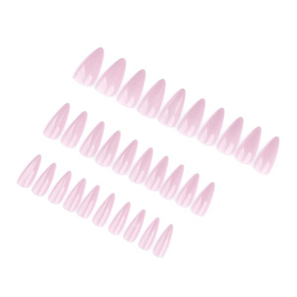 JP3588-💫 Pink Holo Cat-Eye Stiletto Press-Ons | Salon Magic Without the Madness.​