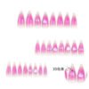 JP3244-Billion Dollar Baby Press Ons: Crushed Diamond Hearts ✦ Cloud Pink Ombré​​ ✨ Salon Hearts Break!