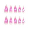 JP3244-Billion Dollar Baby Press Ons: Crushed Diamond Hearts ✦ Cloud Pink Ombré​​ ✨ Salon Hearts Break!