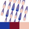 JP3510-🔥 Blue French Flame Stiletto Press-Ons | Salon-Level Drama, Zero Commitment!