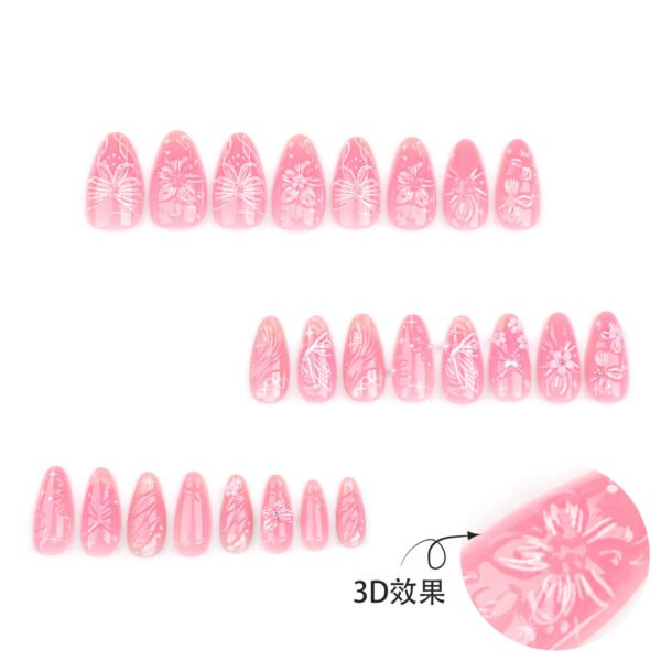 JP3402-🎀 Sweetheart Supremacy: Surgical Pink Almonds w/ Hemodynamic Bows & Florals​​ (Vogue: "Pediatric Haute for the Scalpel Princess")
