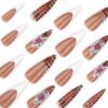 ​JP3558-Winter Luxe Press Ons: Snow French ✦ Leopard 3D Florals​​ ❄️ Salon-Quality in 7 Mins Flat!