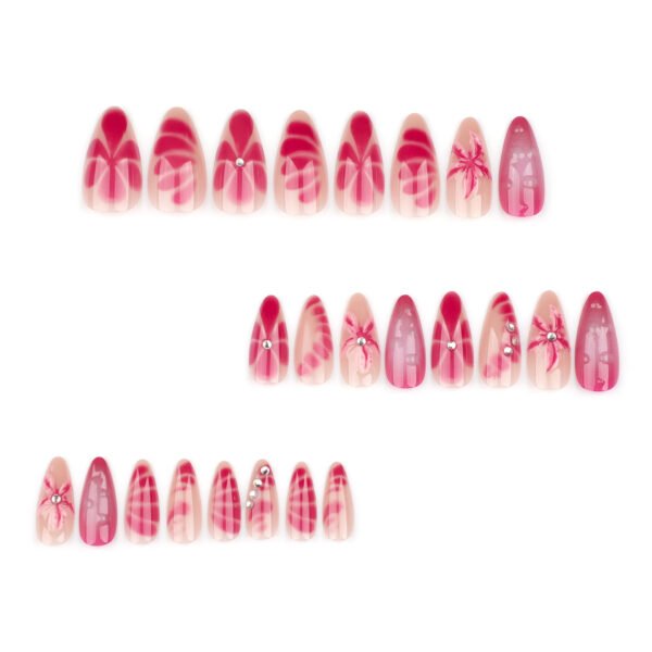 JP3446-⚡️ Vice Squad Blossoms: 3D Flower Almonds w/ SWAT-Grade Gem Lock​​ (Rolling Stone: "Narcotics-Proof Nails for the Courtroom Renegade")