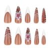 ​JP3558-Winter Luxe Press Ons: Snow French ✦ Leopard 3D Florals​​ ❄️ Salon-Quality in 7 Mins Flat!