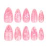 JP3402-🎀 Sweetheart Supremacy: Surgical Pink Almonds w/ Hemodynamic Bows & Florals​​ (Vogue: "Pediatric Haute for the Scalpel Princess")