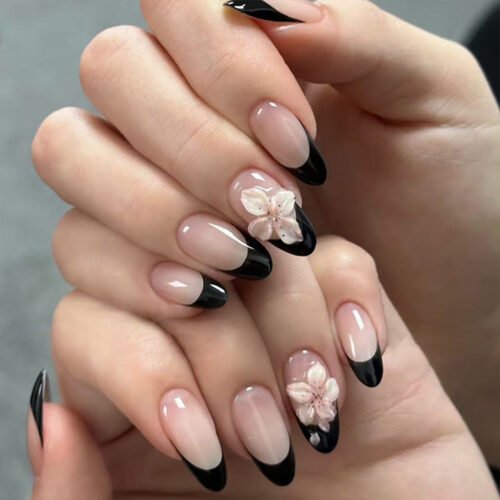 JL0674-⚫️ Forensic Elegance Noir Almonds: Crypt-Bloom™ Architecture​​ (Vogue: "Gothic Photosynthesis for the Power-Reckless")