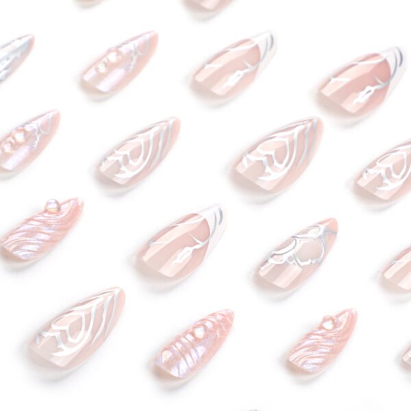 JP2786-Hydrodynamic Wave Almonds: Salon-Defying 3D French Tips​​ (Vogue UK: "The Haute Hydraulics Revolution")