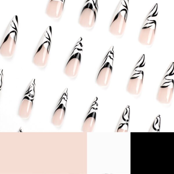 O1CN01oAEKYs2NGHnDIZO18_!!4234819935-0-cib JP2820-⚫️⚪️ Graphic Stripe Stiletto Press-Ons: Rebel Elegance in 5 Minutes