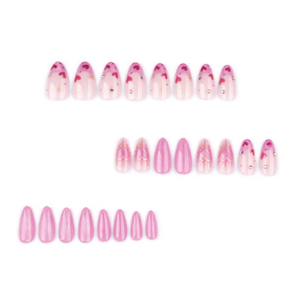 O1CN01oQ003G2NGHyPQfNRA_!!4234819935-0-cib JP3848-💖 Cardiogram Glam: Surgical Pink Almonds w/ Diamond Heart Artillery (Vogue Business: "Haute Hemodynamics for the Scalpel Socialite")